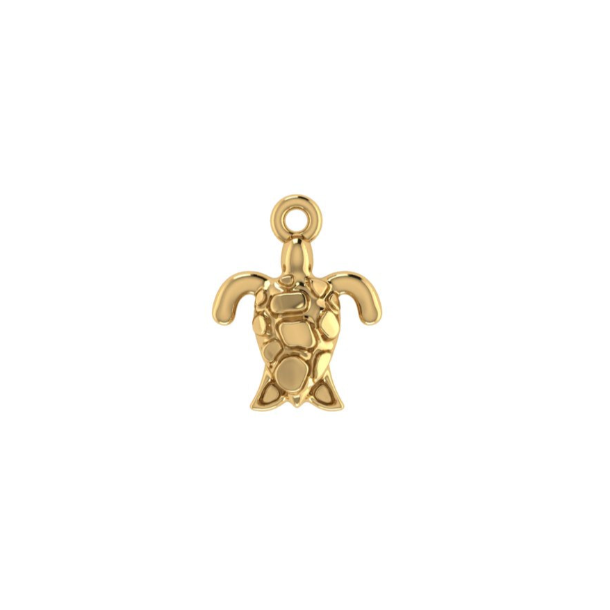 14K Yellow Gold Turtle Charm
