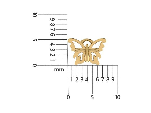 14K Yellow Gold Butterfly Charm