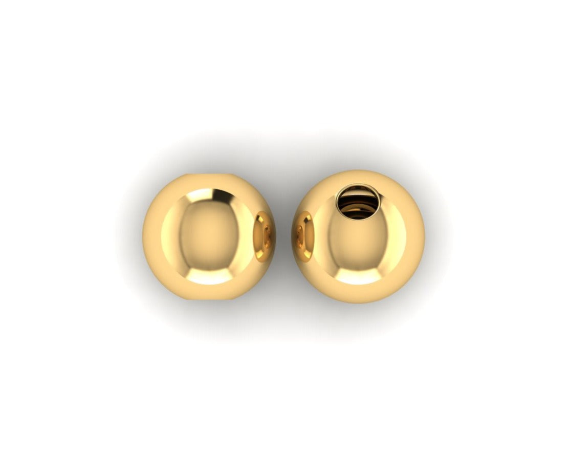 14K Yellow Gold 6mm Round Bead