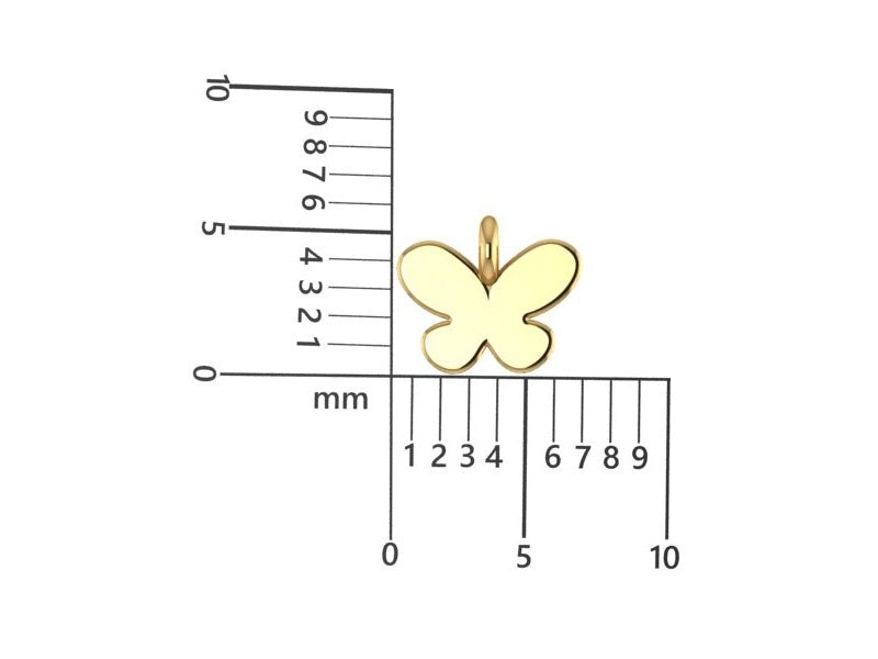 14K Yellow Gold Vintage Butterfly Charm