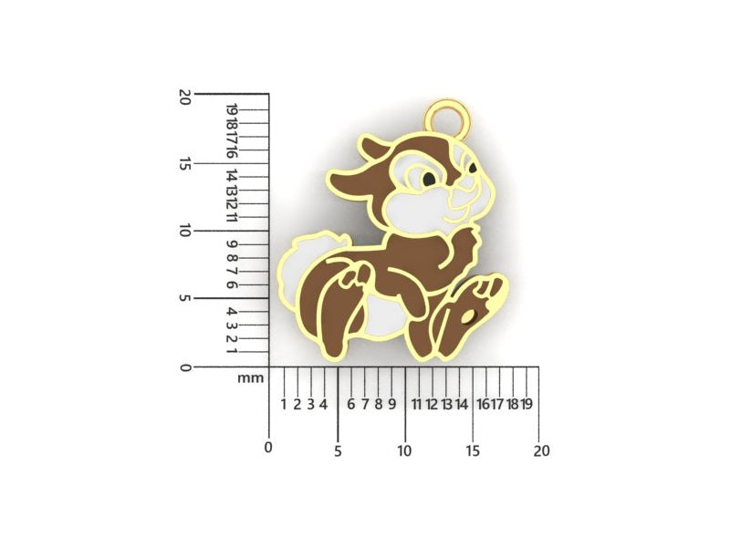 14K Yellow Gold Thumper Charm
