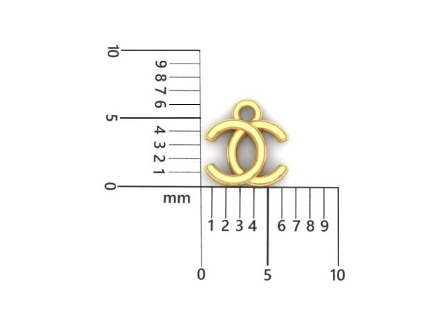 14K Yellow Gold CC Charm
