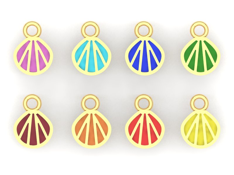 14K Yellow Gold Clam Charm