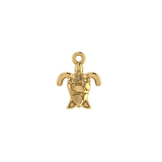 14K Yellow Gold Turtle Charm