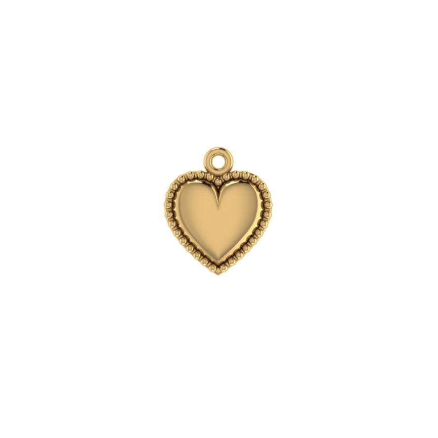 14K Yellow Gold Heart Shape Charm