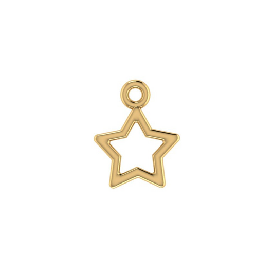 14K Yellow Gold Star Shape Charm