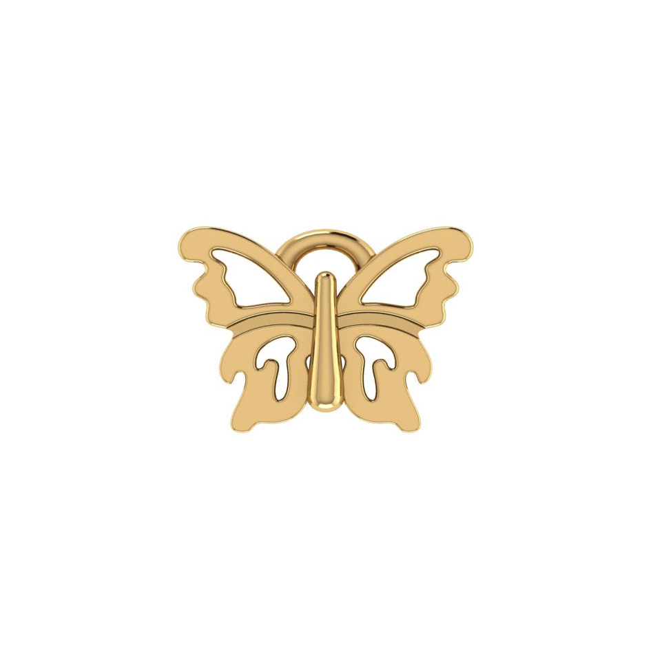 14K Yellow Gold Butterfly Charm