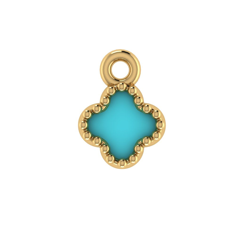14K Yellow Gold Lilac Charm