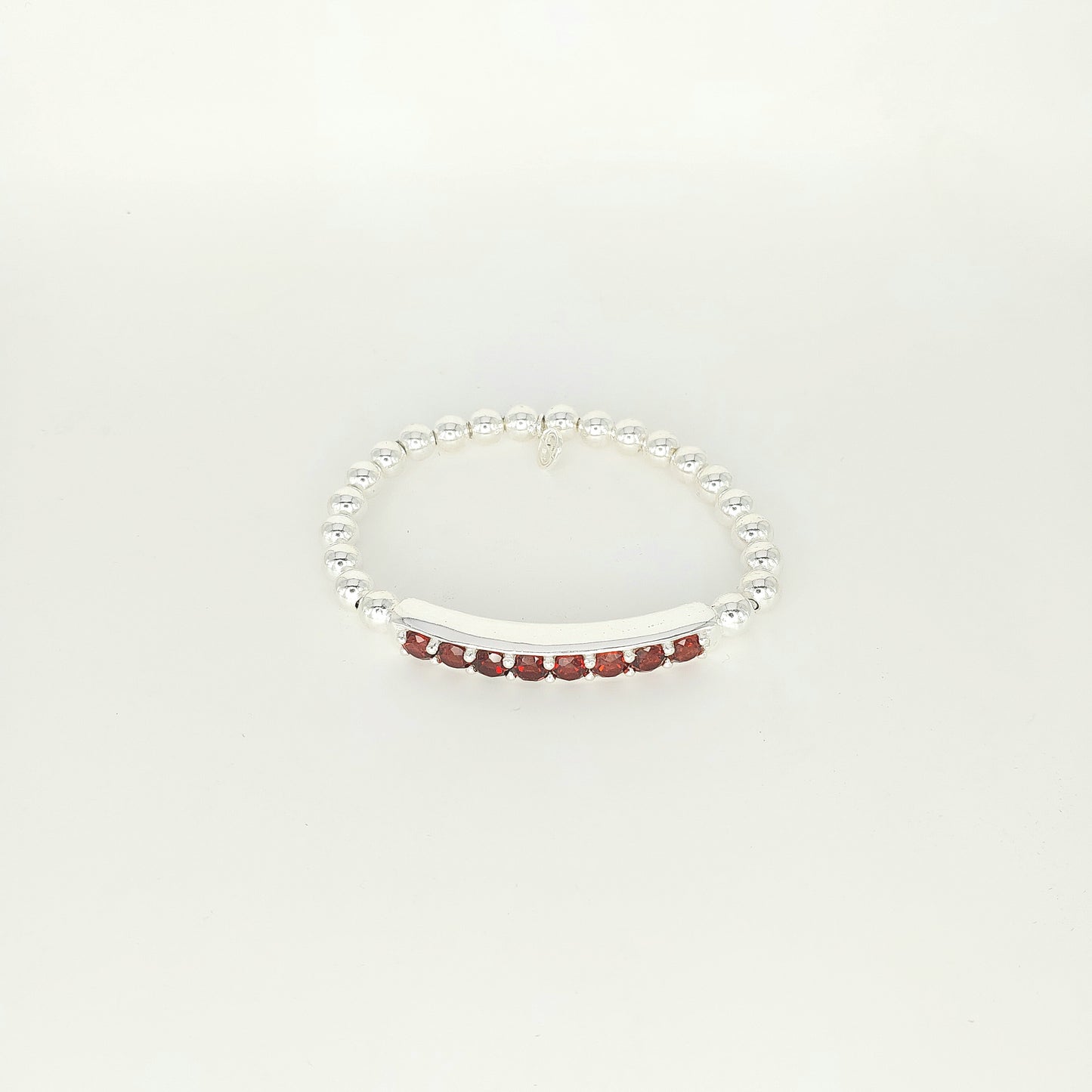 Handmade 925 Sterling Silver Premium Stretch Bracelet with Gemstone Bar – Minimalist Beaded Bracelet for Women & Men