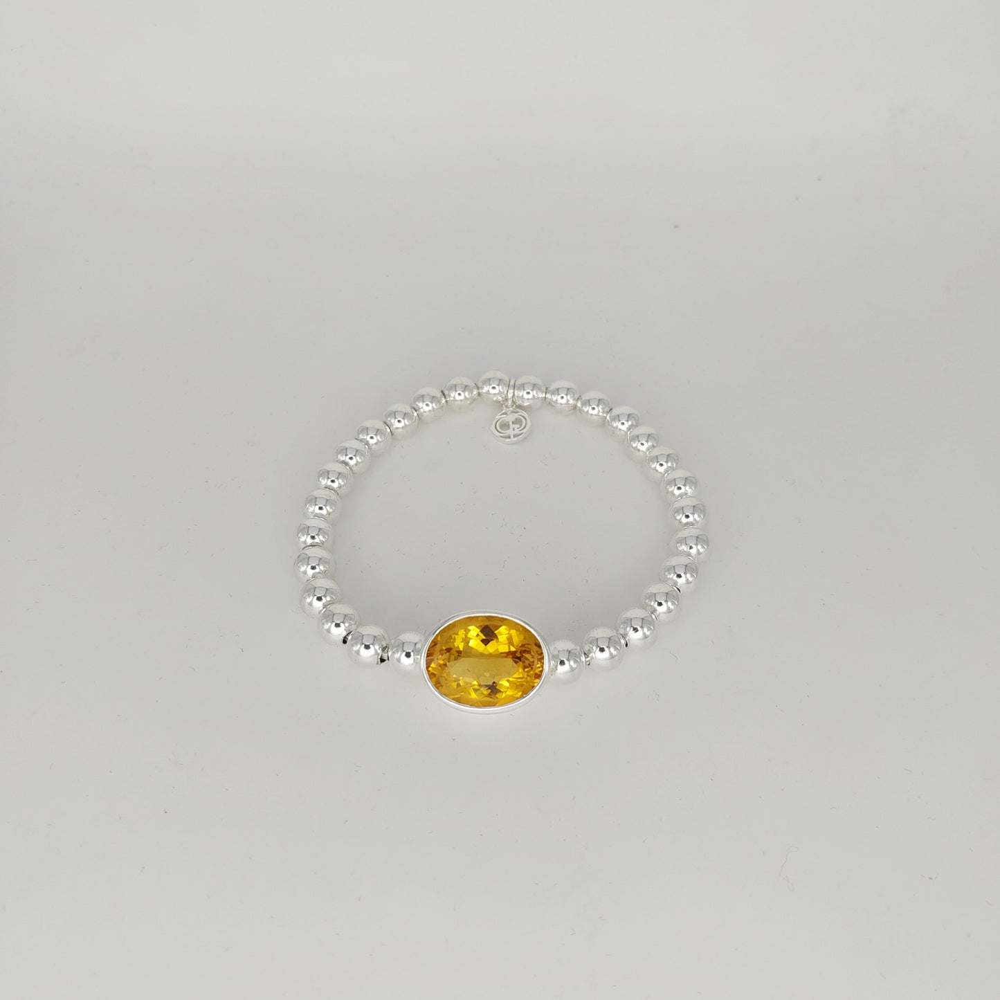 925 Sterling Silver Triple Gemstone Stretch Bracelet | Blue Topaz, Amethyst & Citrine | Handmade Luxury Beaded Bracelet