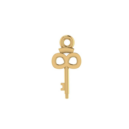 14K Yellow Gold infinity Key Charm