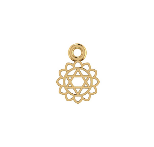 14K Yellow Gold Anahata Chakra Charm