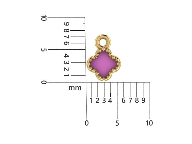 14K Yellow Gold Lilac Charm