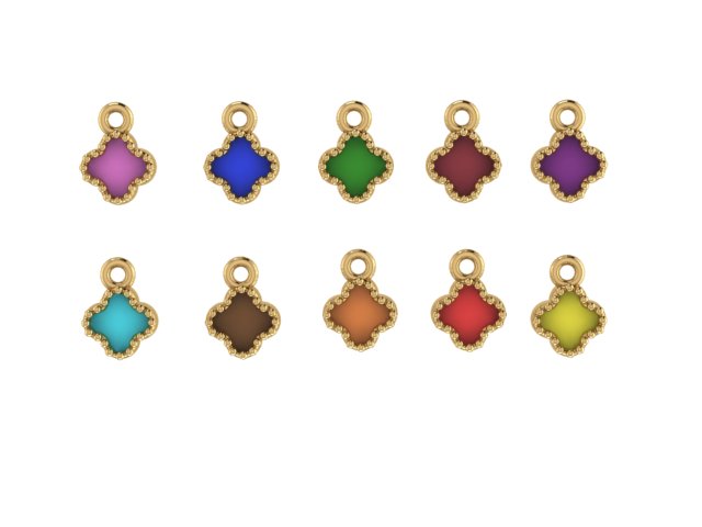 14K Yellow Gold Lilac Charm