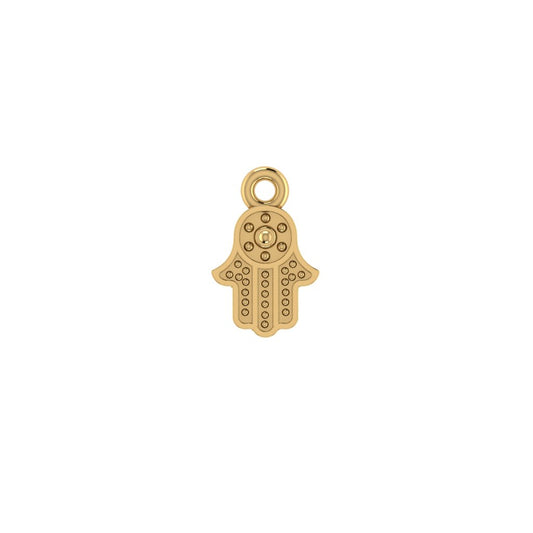 14K Yellow Gold Hamsa Hand Charm