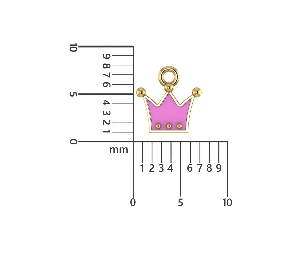 14K Yellow Gold Crown Charm