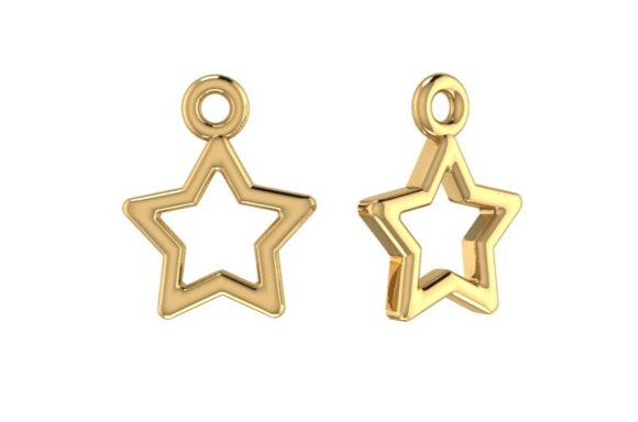 14K Yellow Gold Star Shape Charm