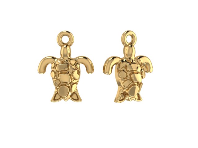 14K Yellow Gold Turtle Charm