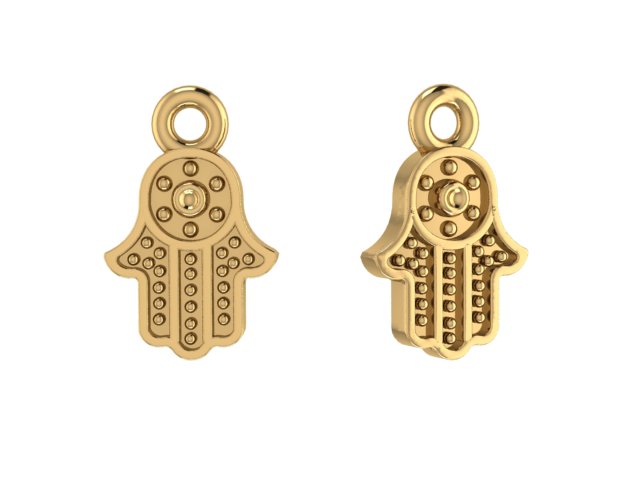 14K Yellow Gold Hamsa Hand Charm