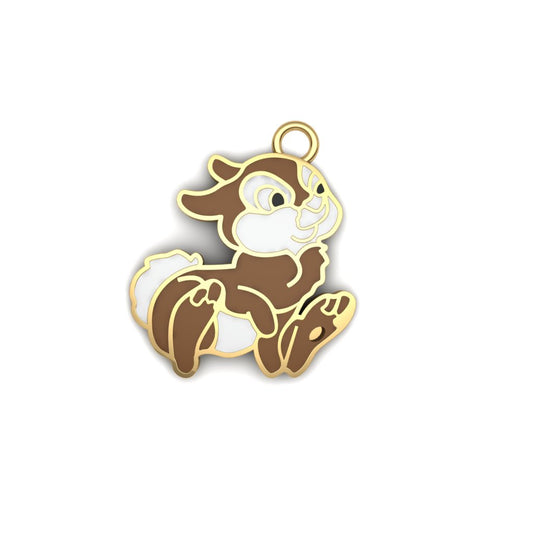 14K Yellow Gold Thumper Charm