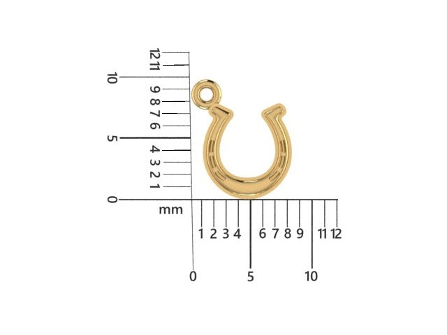 14K Yellow Gold Horse Shoe Charm