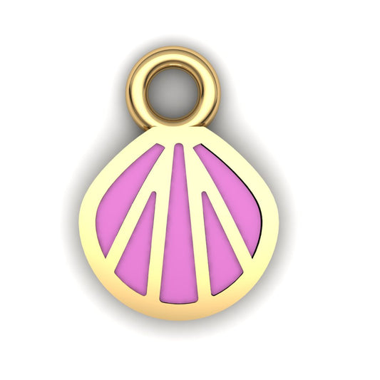 14K Yellow Gold Clam Charm
