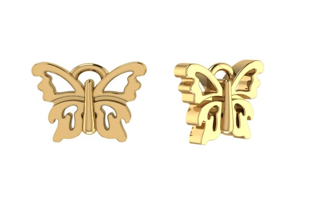 14K Yellow Gold Butterfly Charm