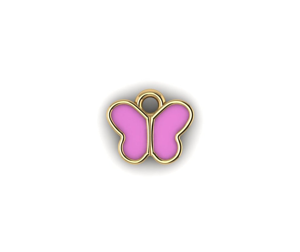 14K Yellow Gold Butterfly Charm