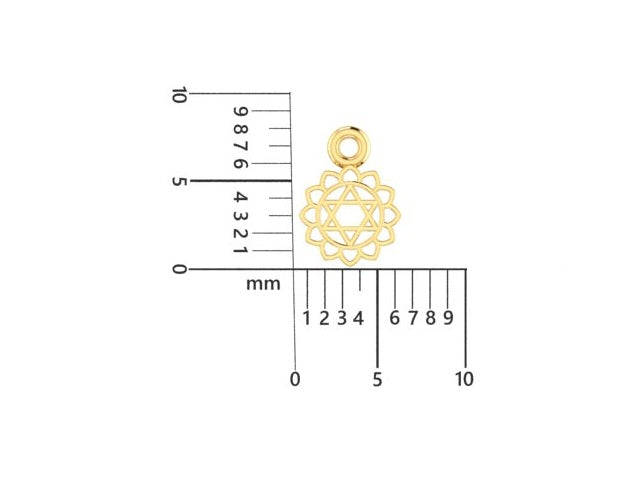 14K Yellow Gold Anahata Chakra Charm