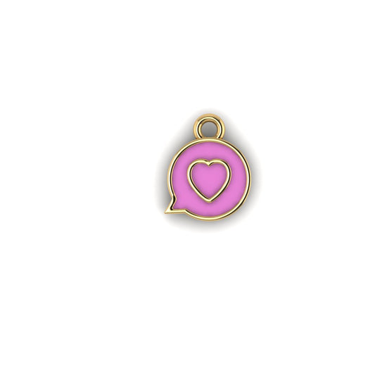 14K Yellow Gold Heart SMS Charm