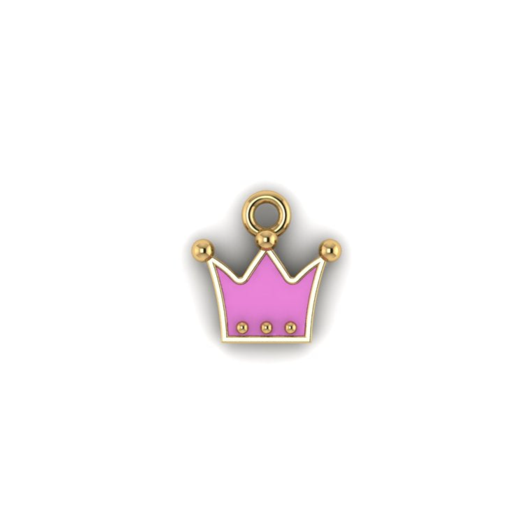 14K Yellow Gold Crown Charm