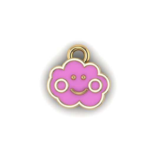 14K Yellow Gold Smiling Cloud Charm