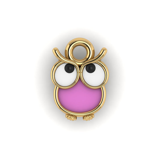 14K Yellow Gold Owl Charm