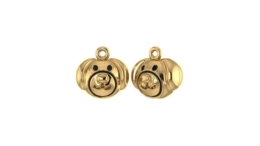 14K Yellow Gold Puppy Face Charm