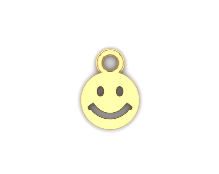 14K Yellow Gold Smiley Face Charm