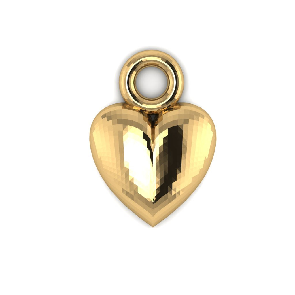 14K Yellow Gold Heart Shape Charm