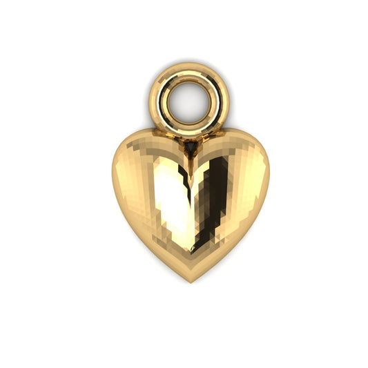 14K Yellow Gold Heart Shape Charm