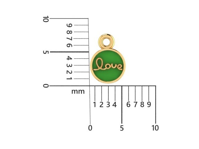 14K Yellow Gold Love Charm