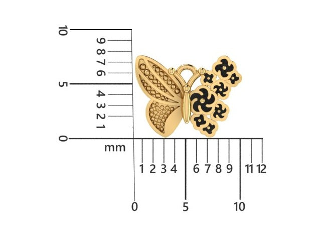 14K Yellow Gold Butterfly Charm