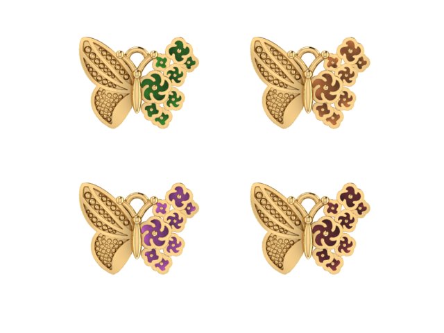 14K Yellow Gold Butterfly Charm