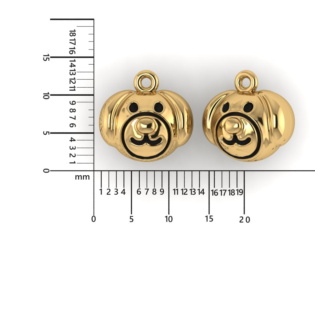 14K Yellow Gold Puppy Face Charm