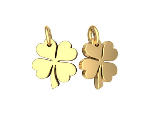 14K Yellow Gold Shamrock Charm