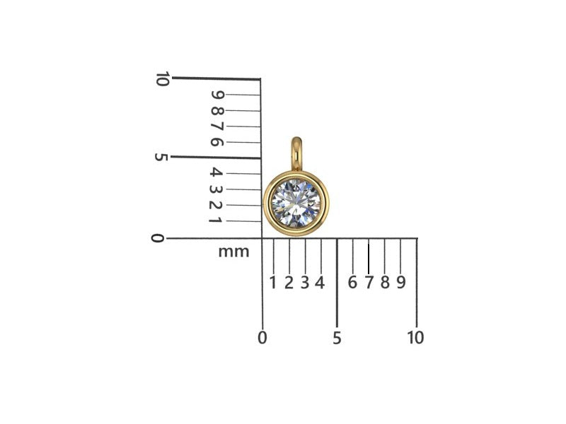 14K Yellow Gold Dia Charm