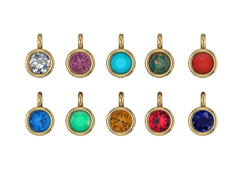 14K Yellow Gold Dia Charm