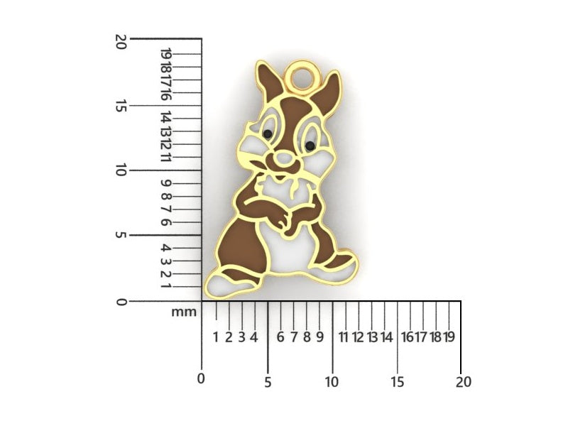 14K Yellow Gold Disney Squirrel Charm