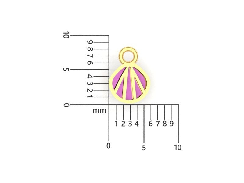 14K Yellow Gold Clam Charm
