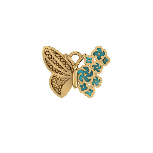 14K Yellow Gold Butterfly Charm