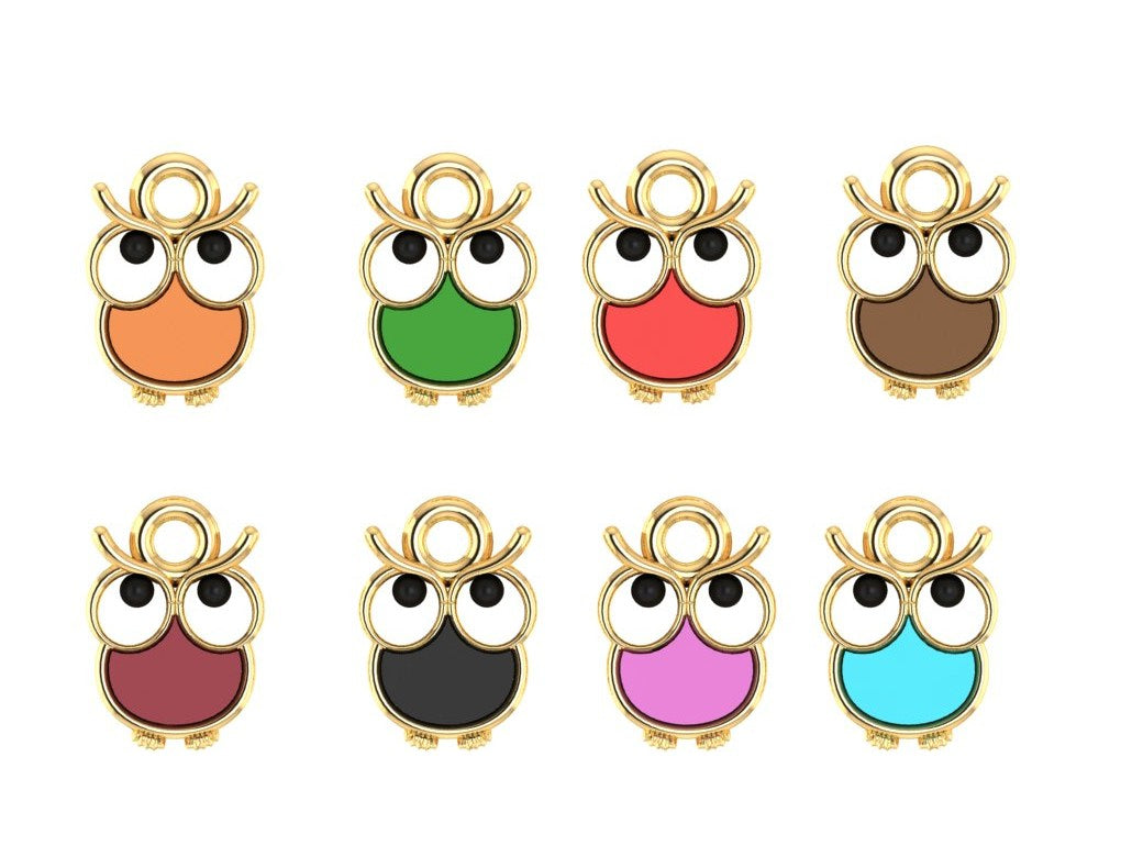 14K Yellow Gold Owl Charm