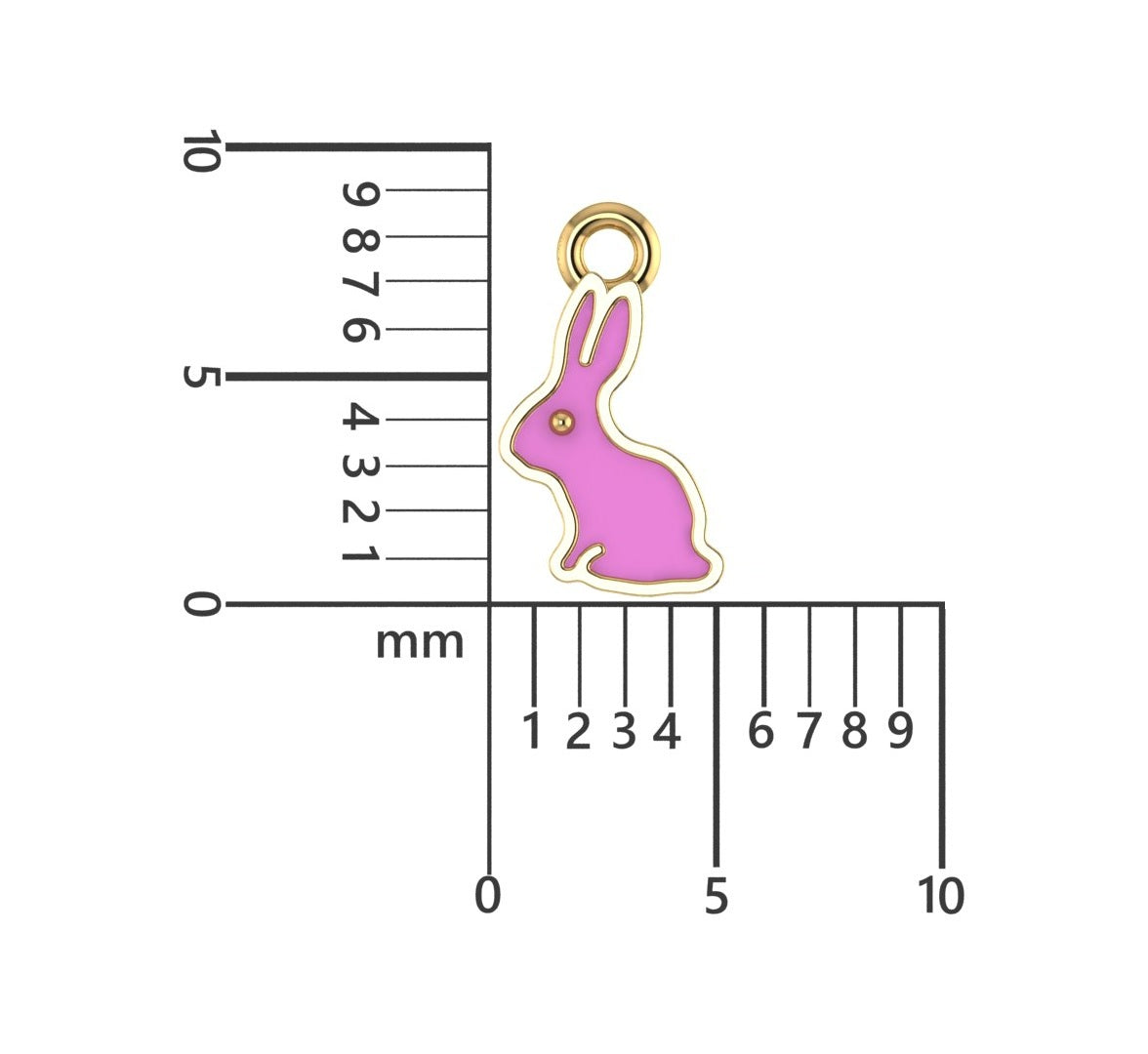 14K Yellow Gold Sweet & Petite Bunny Rabbit Charm