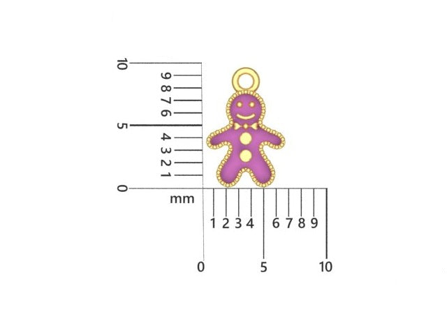 14k Yellow Gold Gingerbread Man Charm
